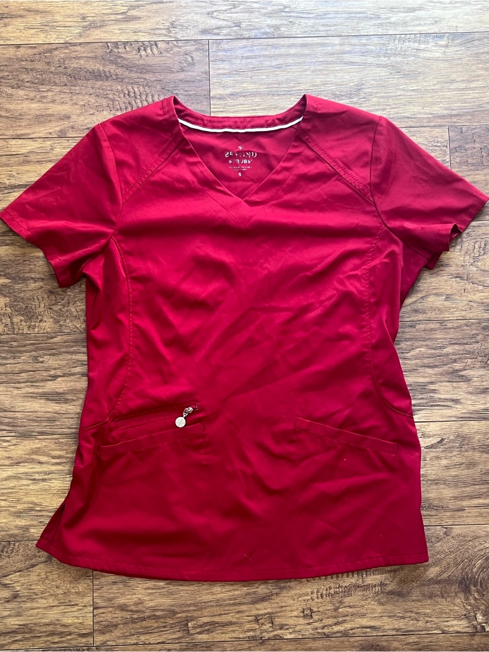 Women’s V-Neck Scrub Top - Deep Red